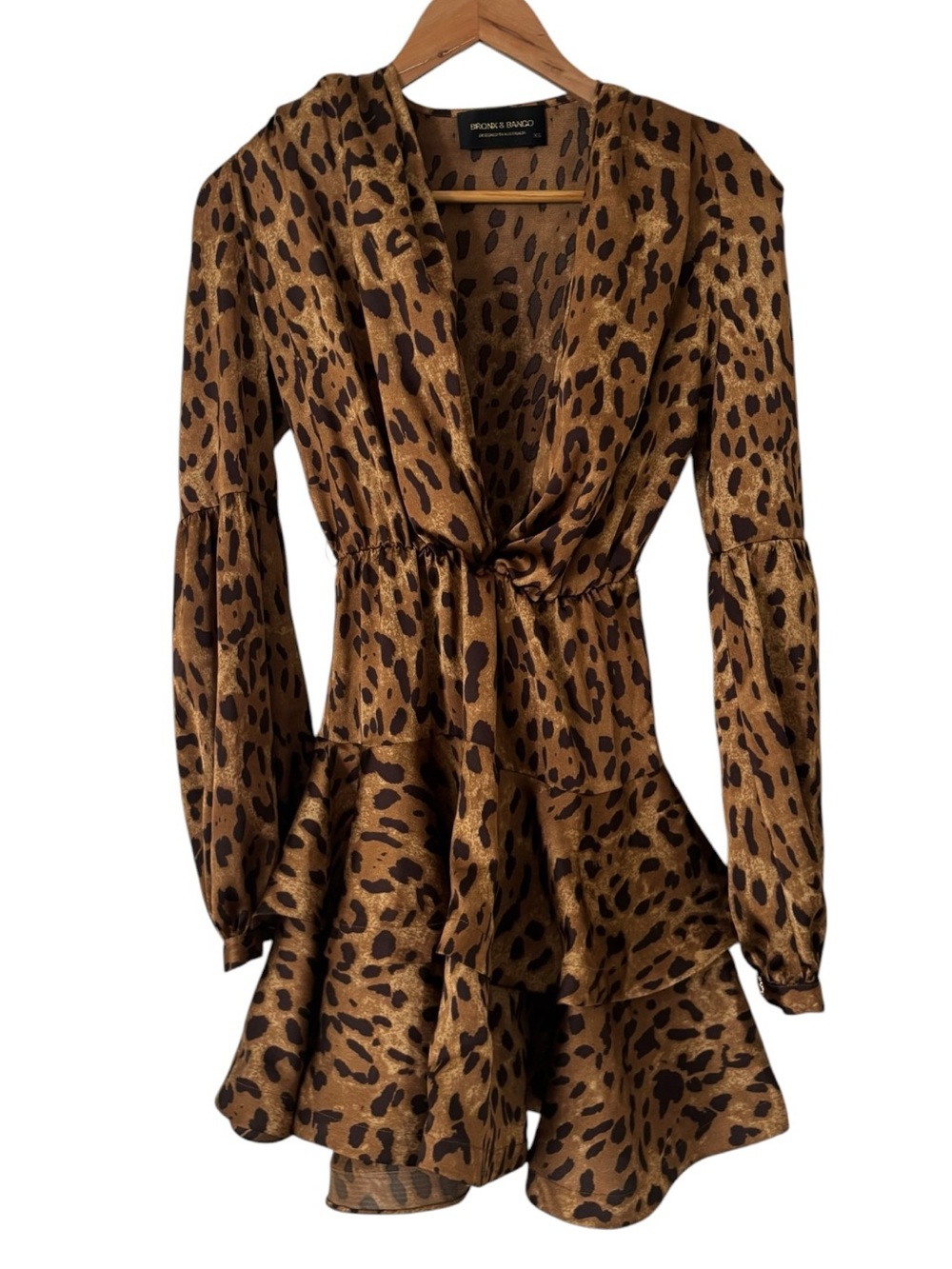 Bronx & Banco Leo Ruffled Animal-Print Mini Dress - Picture 2 of 4